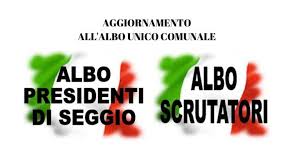 Aggiornamento albo delle persone idonee all’Ufficio di presidente di seggio elettorale -aggiornamento dell’Albo unico comunale_SCRUTATORI DEI SEGGI ELETTORALI 